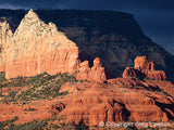 Ship Rock and Steamboat Rock below Wilson Mountain, Sedona Hardcover Book, Greg Lawson Photography Art Galleries in Sedona, Arizona